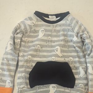 Striped Ghost and Skeleton Sweatshirt